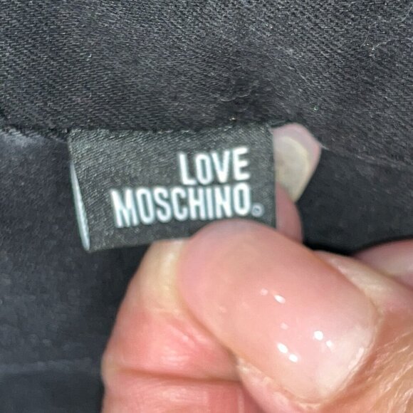 RARE LOVE MOSCHINO Sleeveless Black Denim with Sequin & Embroidered Patches - 6 - Picture 16 of 16